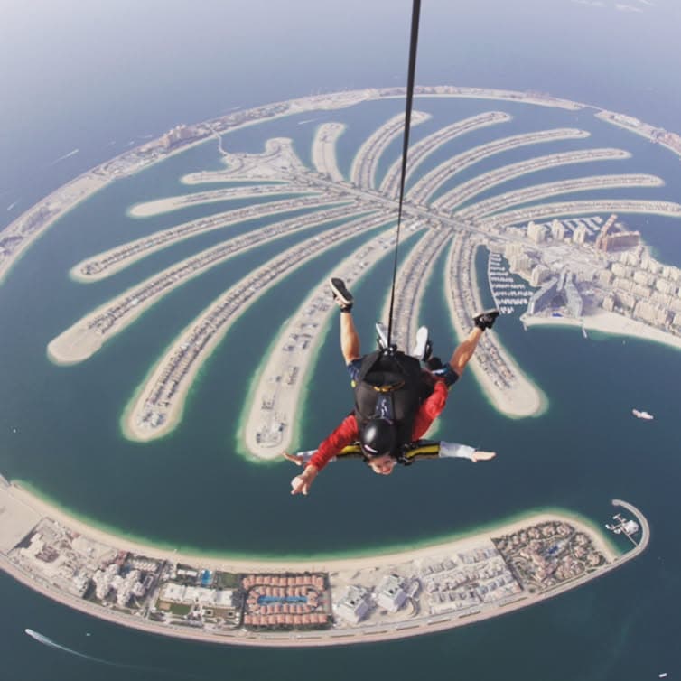 Skydiving Over Dubai’s Palm Jumeirah”